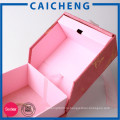 Розовый бархат розовый тесемка коробки подарка дух с логосом золота пресечена